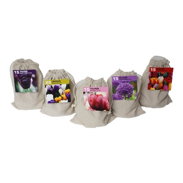 Linen bags flower bulbs